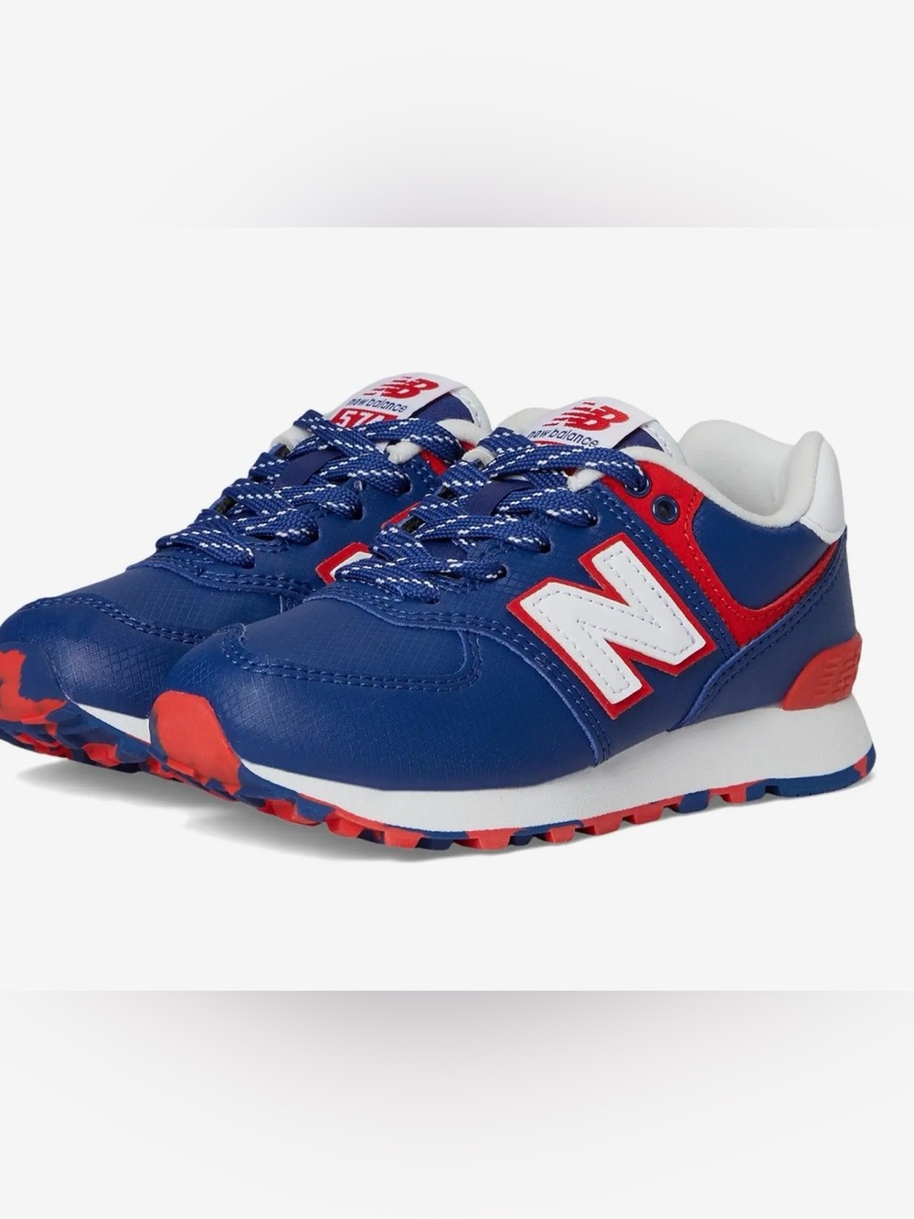 New Balance Kids' Navy Blue Sneakers with White and Red Accents